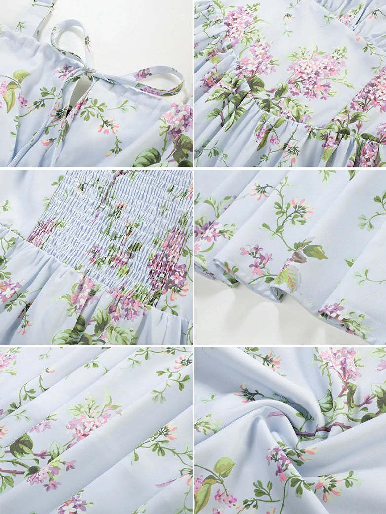 Women 2025 Summer Comfy Floral Dress with Pocket