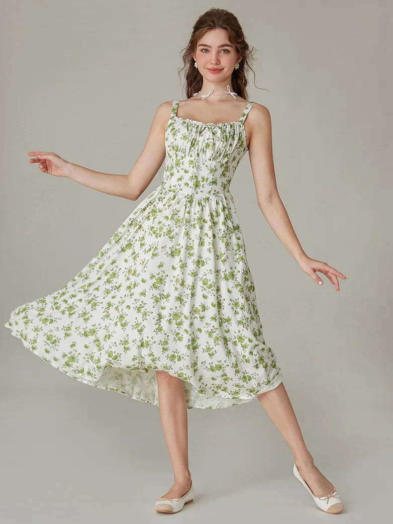 Women 2025 Summer Comfy Floral Dress with Pocket