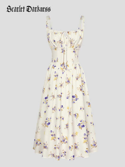 Women 2025 Summer Comfy Floral Dress with Pocket