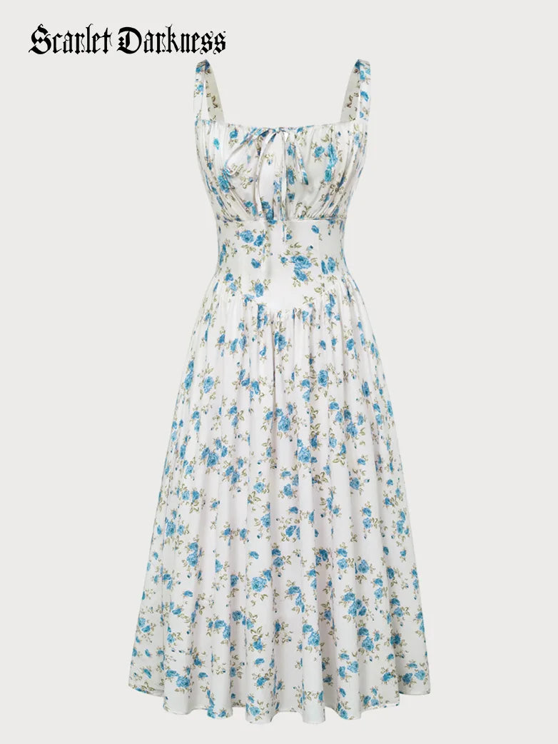 Women 2025 Summer Comfy Floral Dress with Pocket