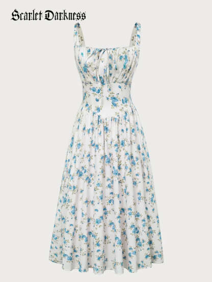 Women 2025 Summer Comfy Floral Dress with Pocket