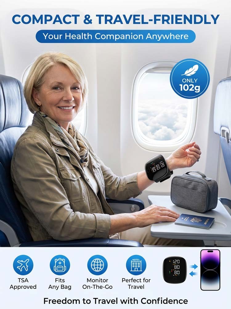 🔥 [Color-Coded & Voice Alert] Smart Wrist Blood Pressure Monitor - Instant Reading with Large LED Color Screen - One-Button Operation for Seniors - German Accuracy Chip - No More Guessing, Just Peace of Mind - Lifetime Warranty & 50% Health Subsidy Appli