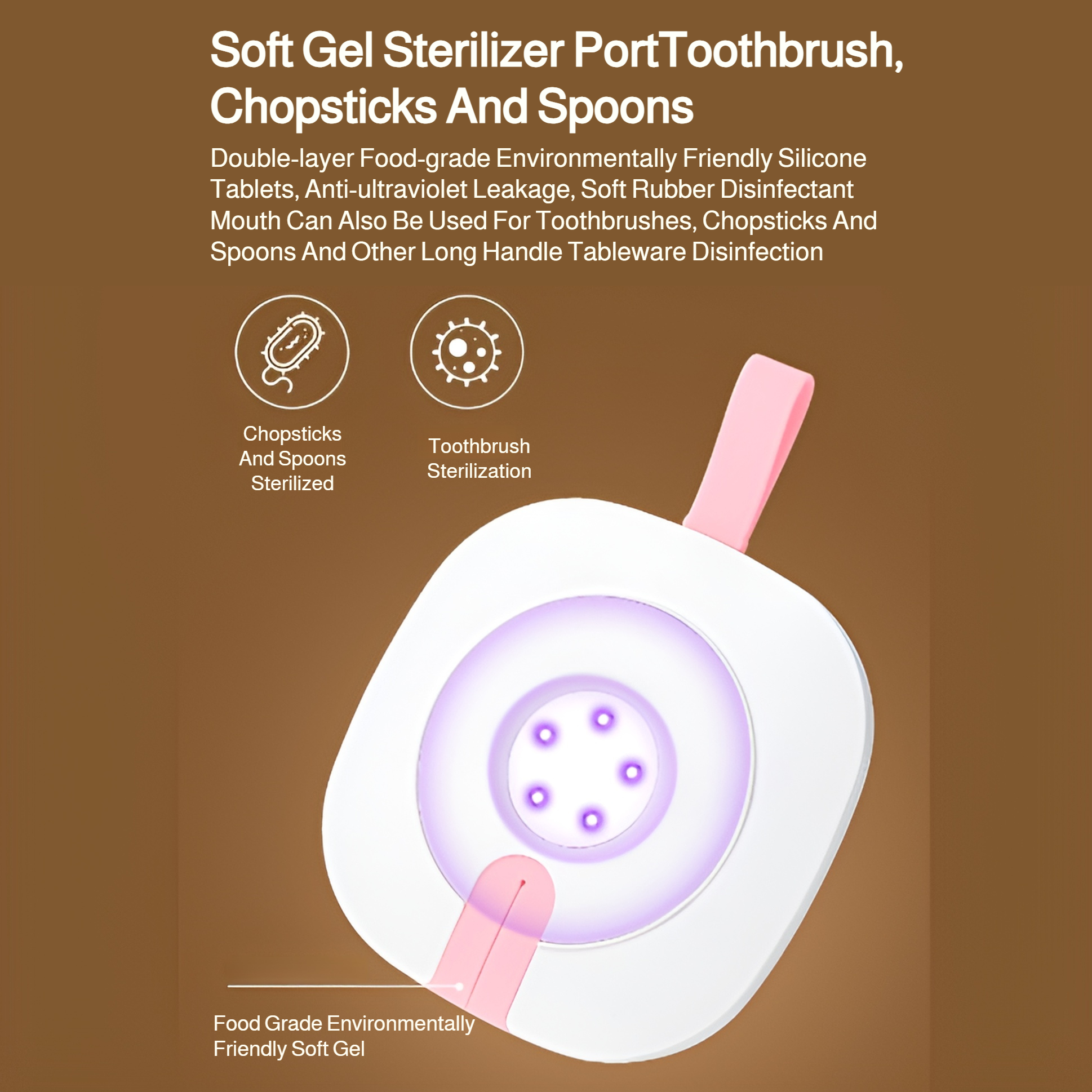 Creative design cup lid with UV disinfection feature