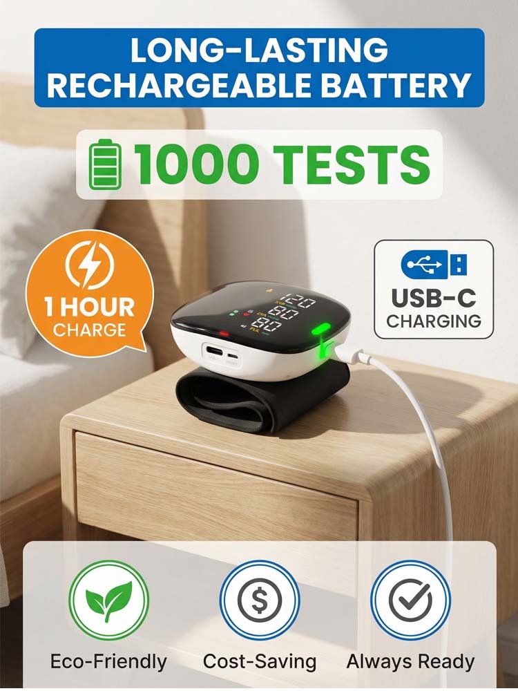 🔥 [Color-Coded & Voice Alert] Smart Wrist Blood Pressure Monitor - Instant Reading with Large LED Color Screen - One-Button Operation for Seniors - German Accuracy Chip - No More Guessing, Just Peace of Mind - Lifetime Warranty & 50% Health Subsidy Appli