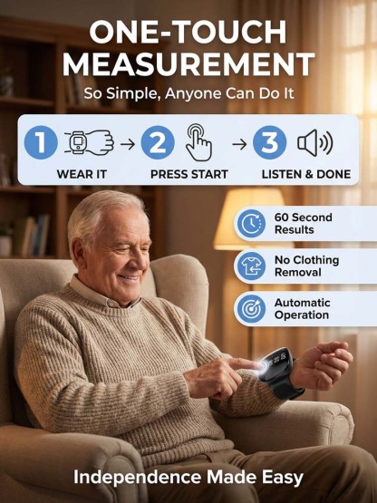 🔥 [Color-Coded & Voice Alert] Smart Wrist Blood Pressure Monitor - Instant Reading with Large LED Color Screen - One-Button Operation for Seniors - German Accuracy Chip - No More Guessing, Just Peace of Mind - Lifetime Warranty & 50% Health Subsidy Appli