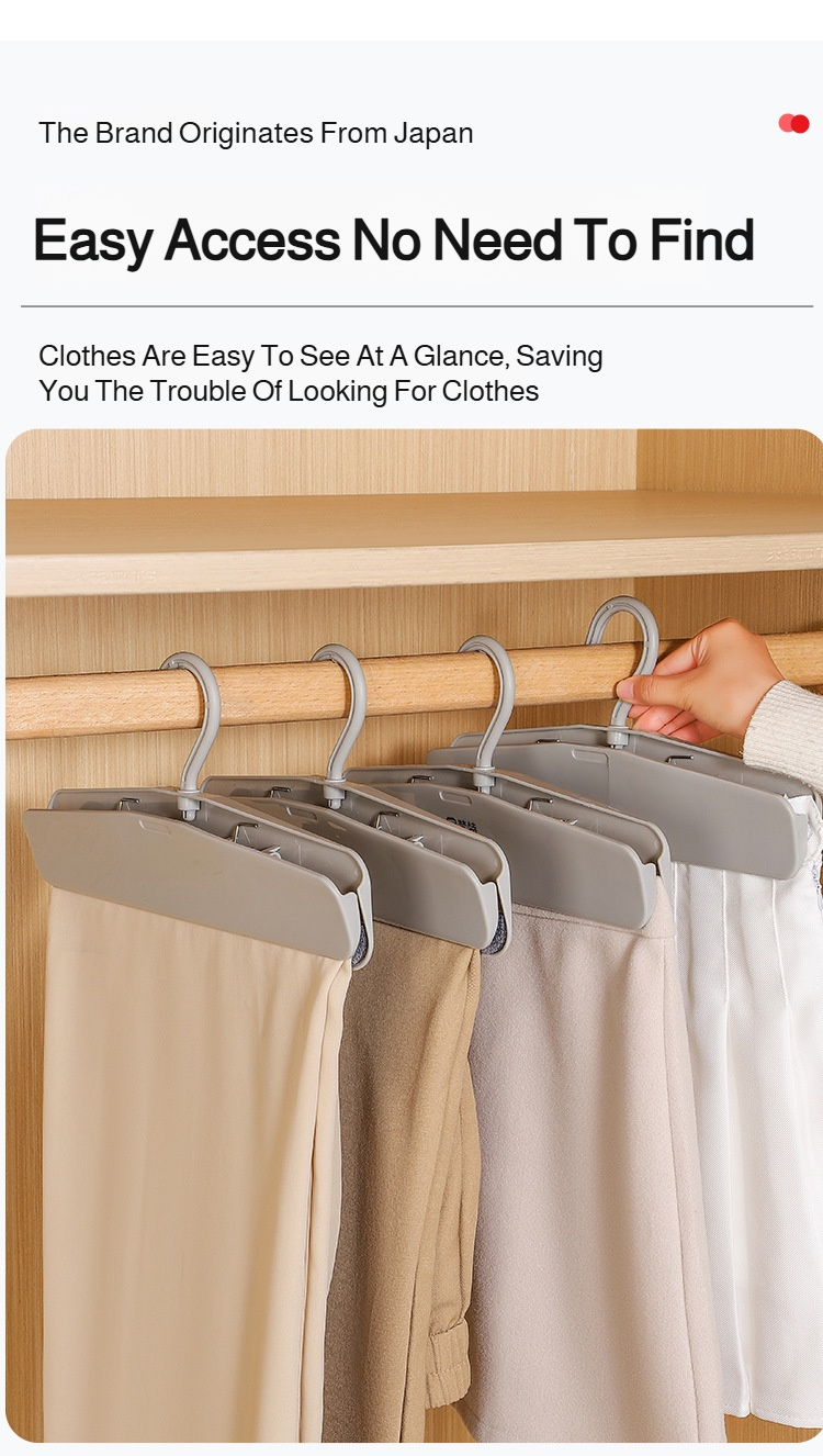Space-saving hanger for skirts and trousers