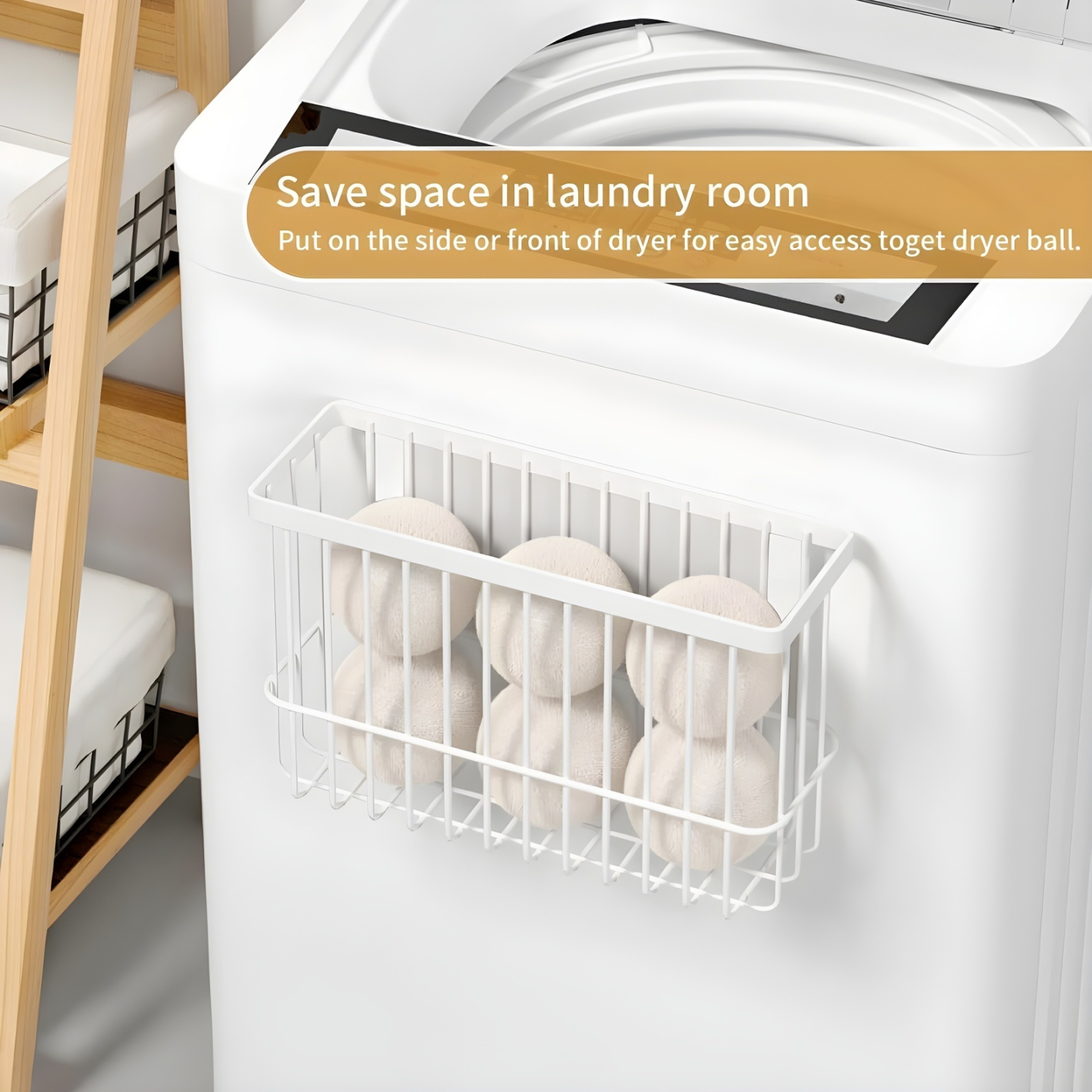 Magnetic Dryer Wool Ball Rack Wall Mounted Laundry Dryer Drum Rack Refrigerator Rack