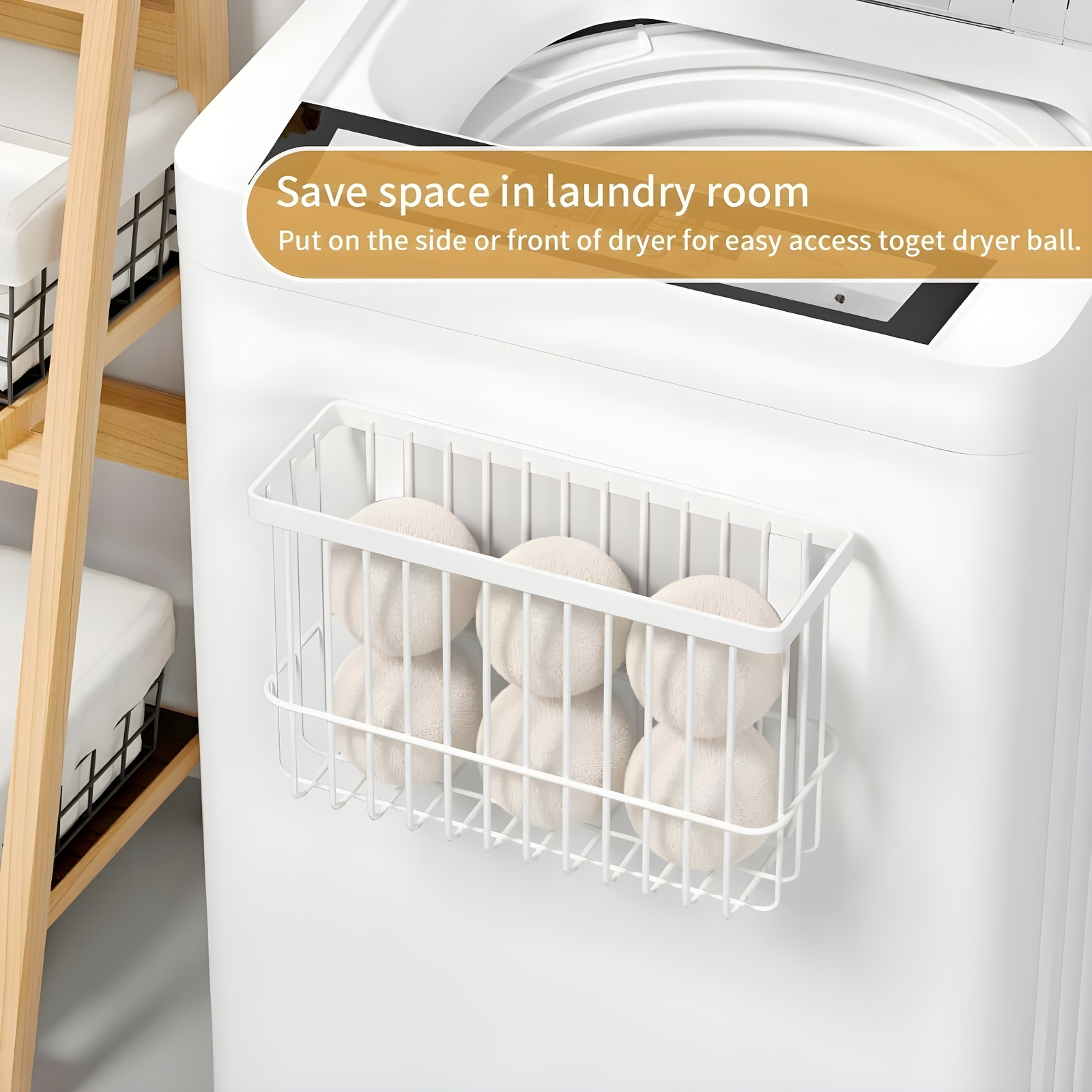 Magnetic Dryer Wool Ball Rack Wall Mounted Laundry Dryer Drum Rack Refrigerator Rack