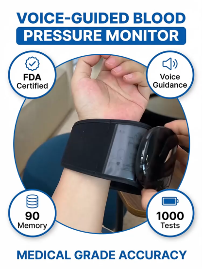 🔥 [Color-Coded & Voice Alert] Smart Wrist Blood Pressure Monitor - Instant Reading with Large LED Color Screen - One-Button Operation for Seniors - German Accuracy Chip - No More Guessing, Just Peace of Mind - Lifetime Warranty & 50% Health Subsidy Appli