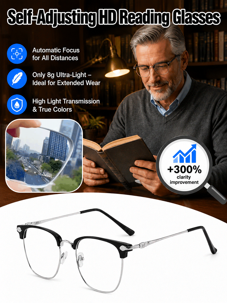Self-Adaptive LCD Zoom Glasses, No Eye Test Needed, 0 to 1000 Diopters