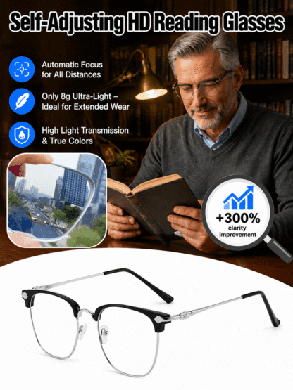 Self-Adaptive LCD Zoom Glasses, No Eye Test Needed, 0 to 1000 Diopters