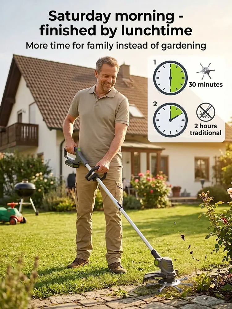 Stop Back Pain 🛠️ Pro Steel Trimmer Head: Kills Roots 4 Inches Deep and Fits Existing Mowers ⚡
