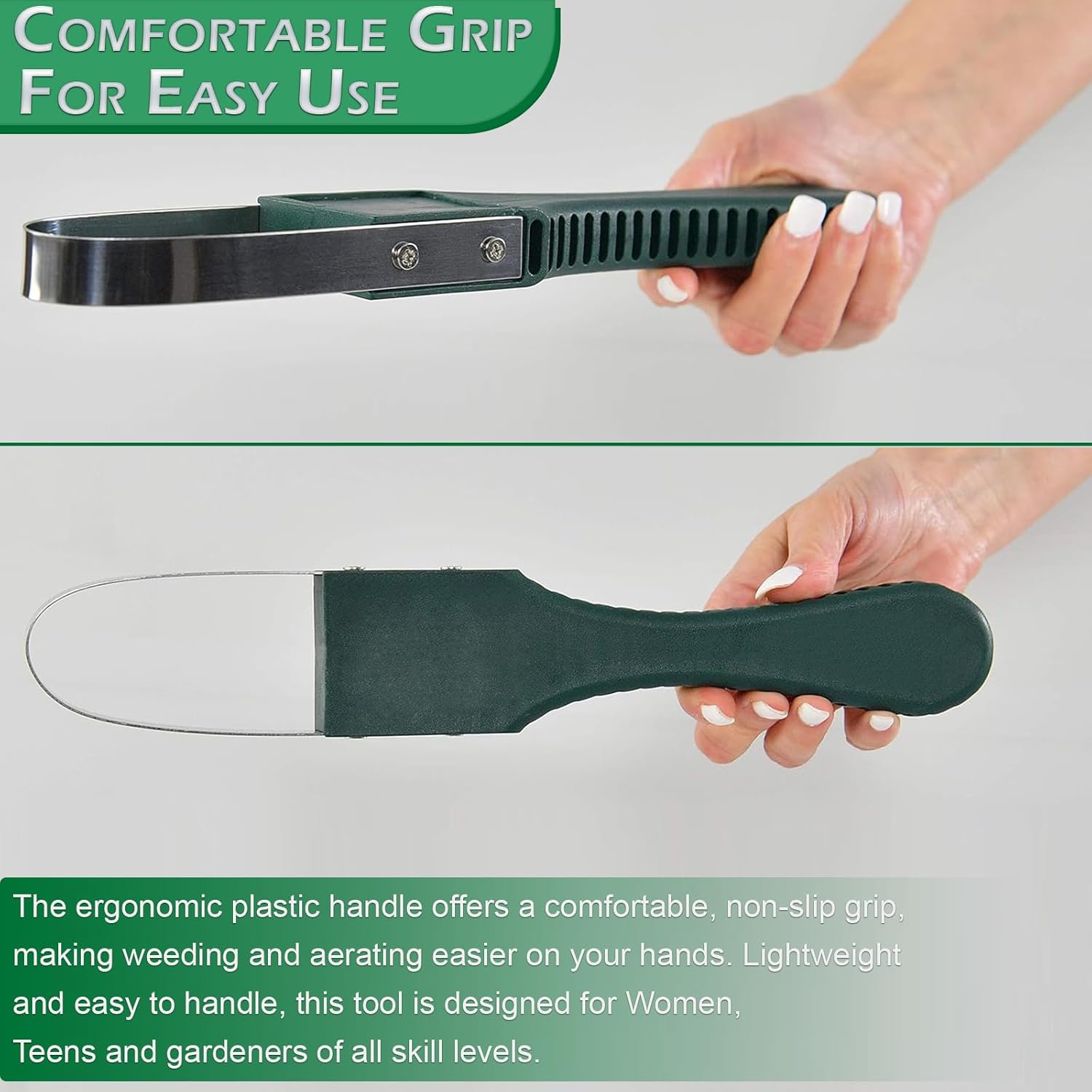 Ergonomic gardening weeding tool with ring mower