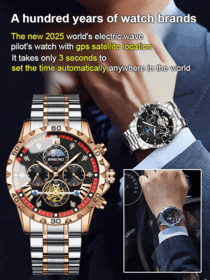 Forged in a legacy of century-old watchmaking 👑: A luxury Tourbillon watch with a Grade 9 Sapphire Crystal & built-in GPS Satellite Time-Sync System. 🛰️💎