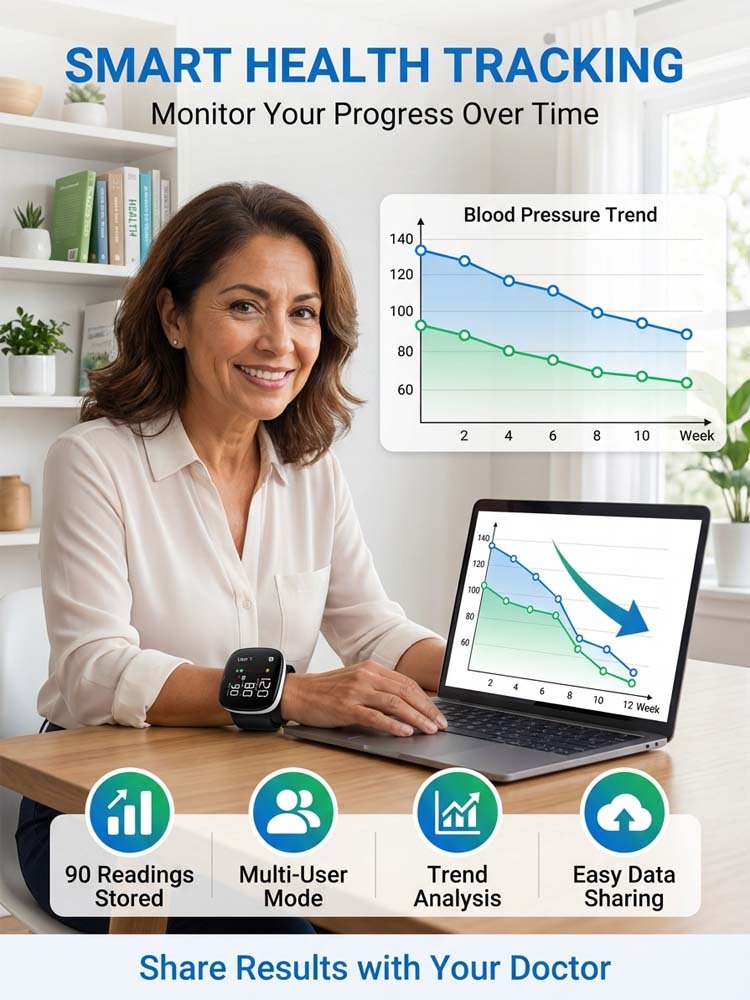 🔥 [Color-Coded & Voice Alert] Smart Wrist Blood Pressure Monitor - Instant Reading with Large LED Color Screen - One-Button Operation for Seniors - German Accuracy Chip - No More Guessing, Just Peace of Mind - Lifetime Warranty & 50% Health Subsidy Appli