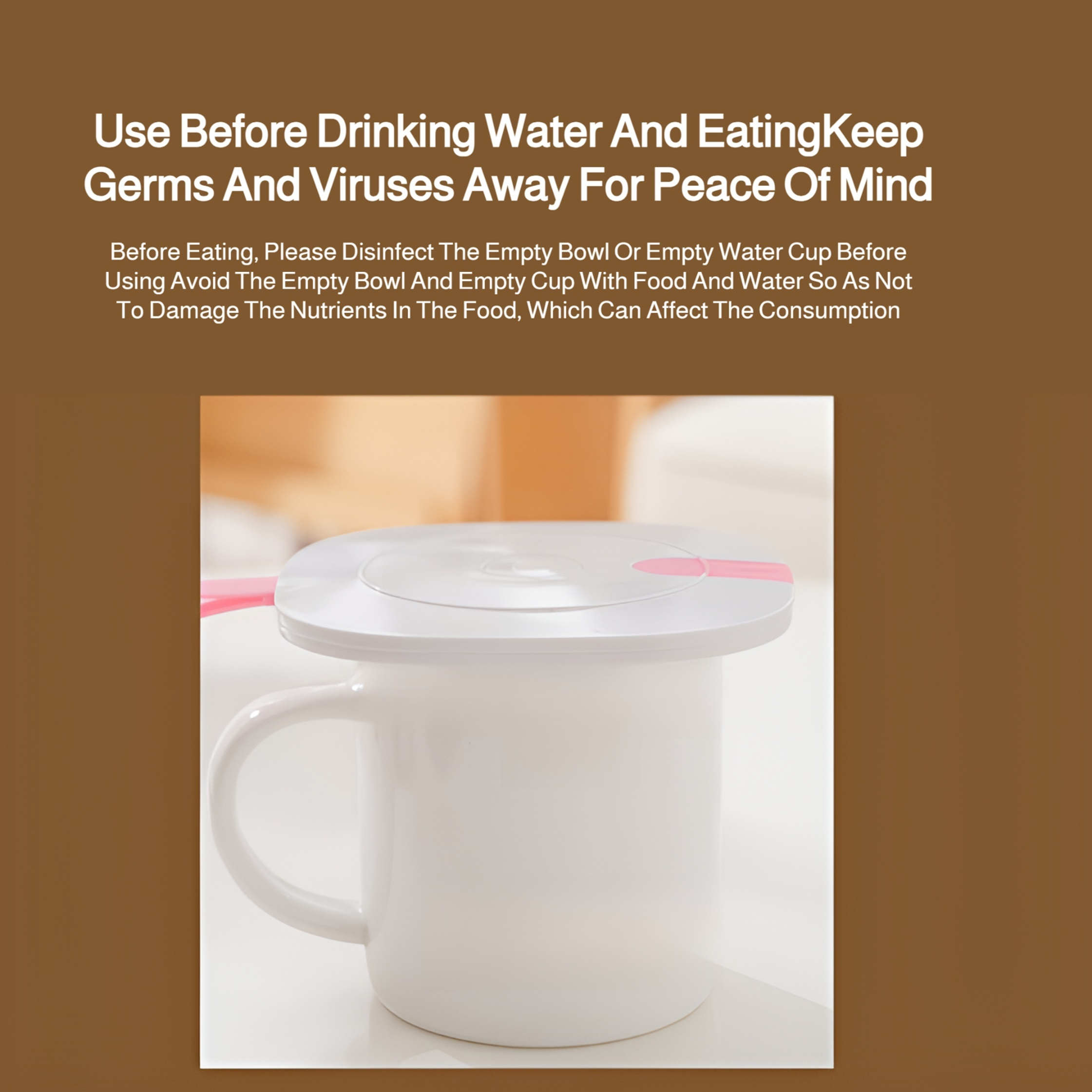 Compact UV sterilizer for cup lids, easy to carry