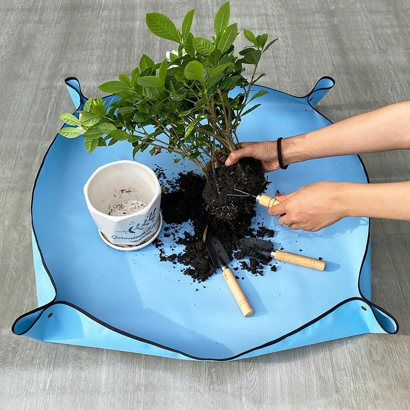 Household soil mat PVC polyester waterproof home gardening mat plant repotting green radish succulen