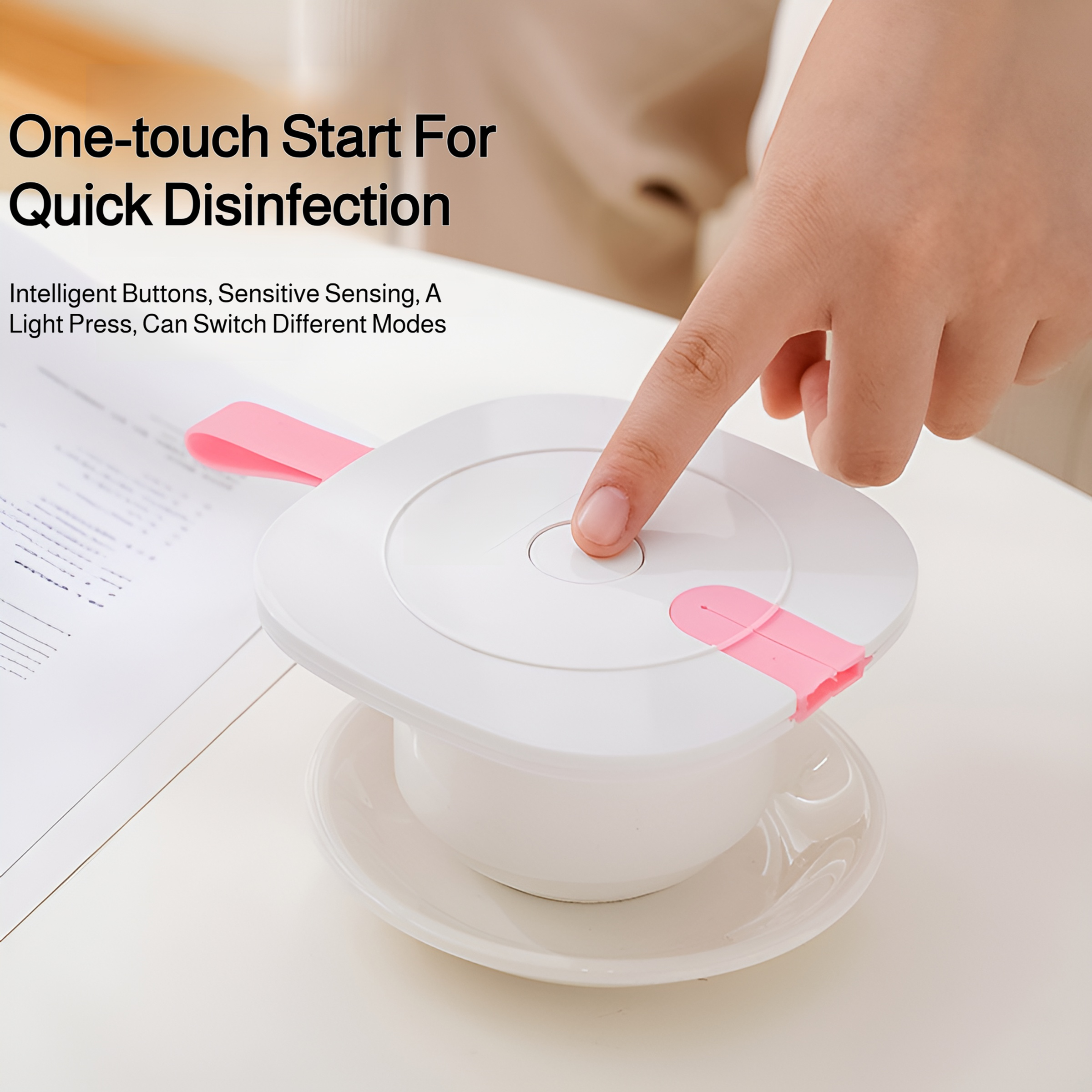 Cup lid sterilizer mini portable UV ultraviolet sterilization multifunctional creative lid cup lid