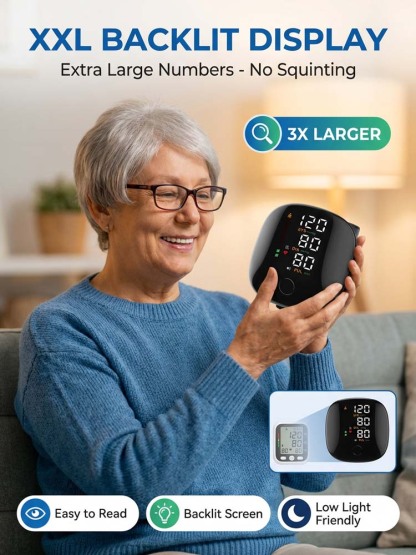 🔥 [Color-Coded & Voice Alert] Smart Wrist Blood Pressure Monitor - Instant Reading with Large LED Color Screen - One-Button Operation for Seniors - German Accuracy Chip - No More Guessing, Just Peace of Mind - Lifetime Warranty & 50% Health Subsidy Appli