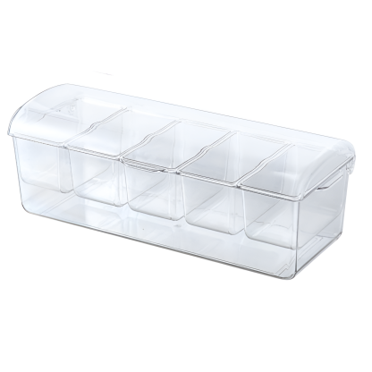 Salad storage box outdoor party picnic compartment ice box salad plate five compartment home transpa