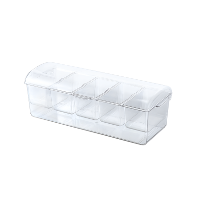Salad storage box outdoor party picnic compartment ice box salad plate five compartment home transpa