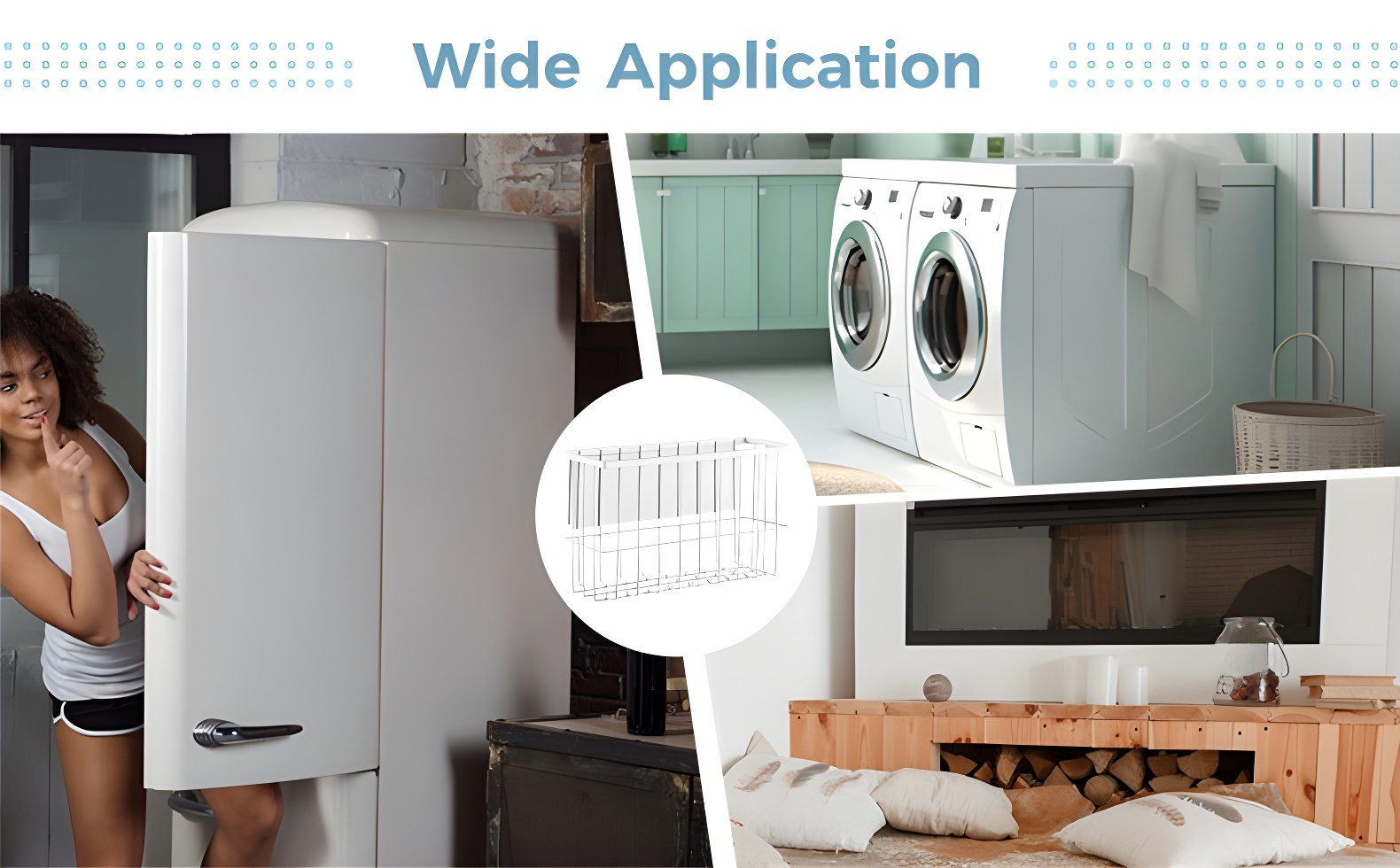 Refrigerator side magnetic rack for laundry accessories