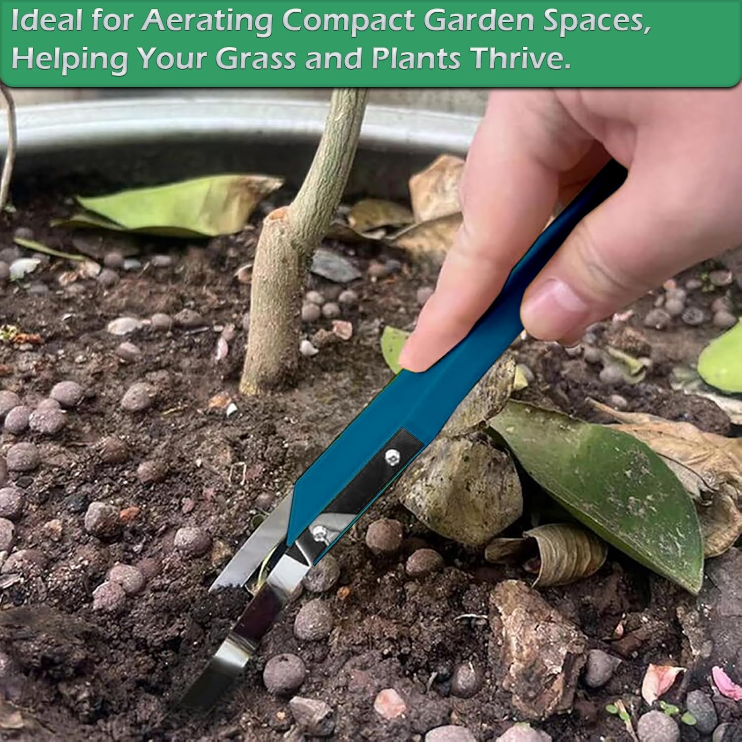 Closeup of ring mower hand loop weeder