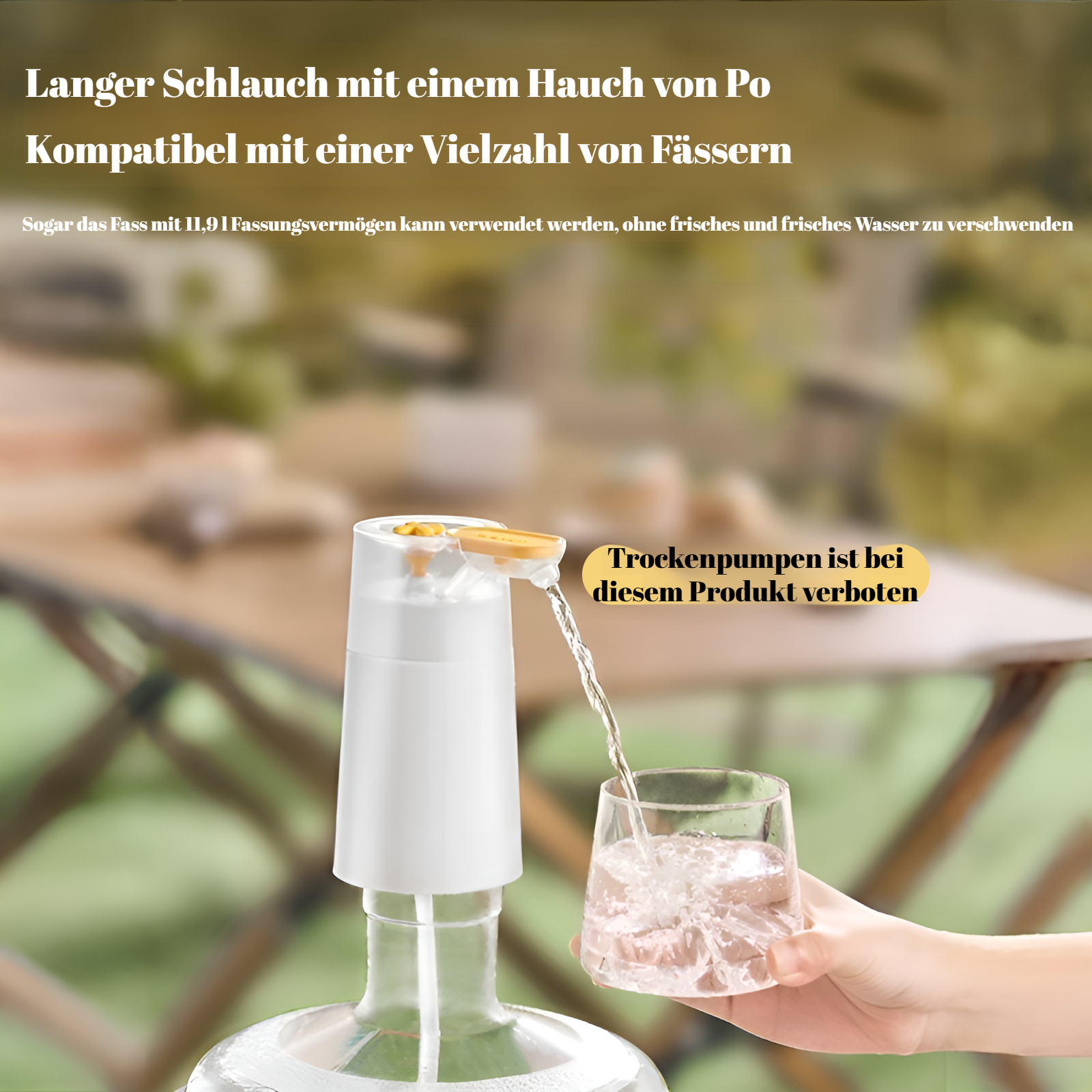 Tragbarer elektrischer Wasserspender für Mineralwasserflaschen