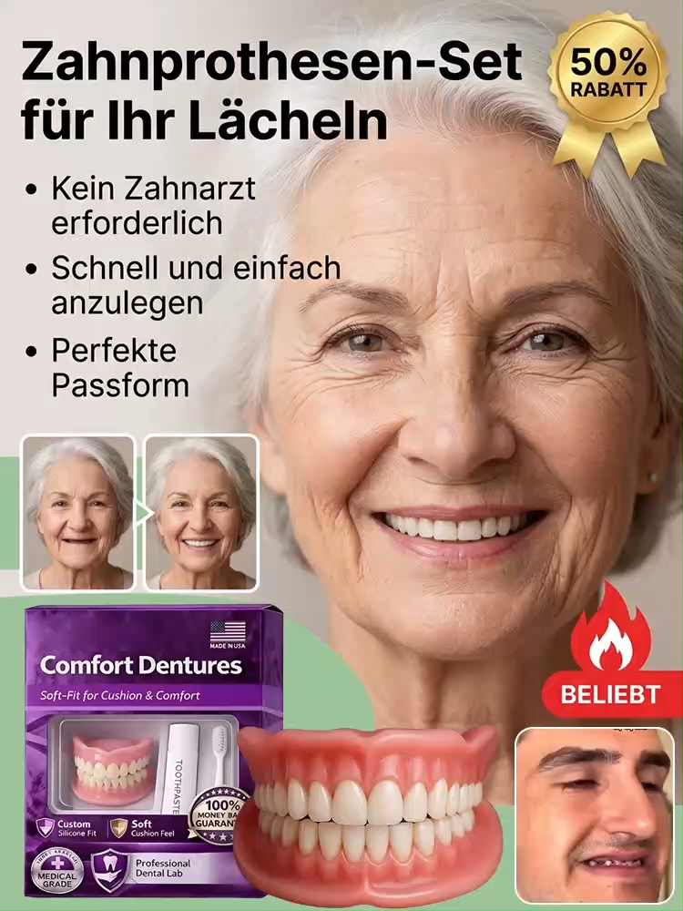 Selbstbewusstes Lächeln – Vollprothesen-Set (Ober- und Unterkiefer)