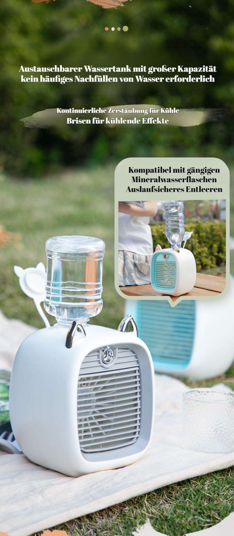 Tragbarer Tischventilator für das Büro in Fuchs-Design