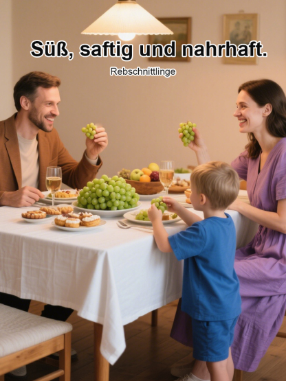 Premium-Traube ShineMuscat: 3-jährige Rebe, kernlos mit feinem Litschi-Aroma.