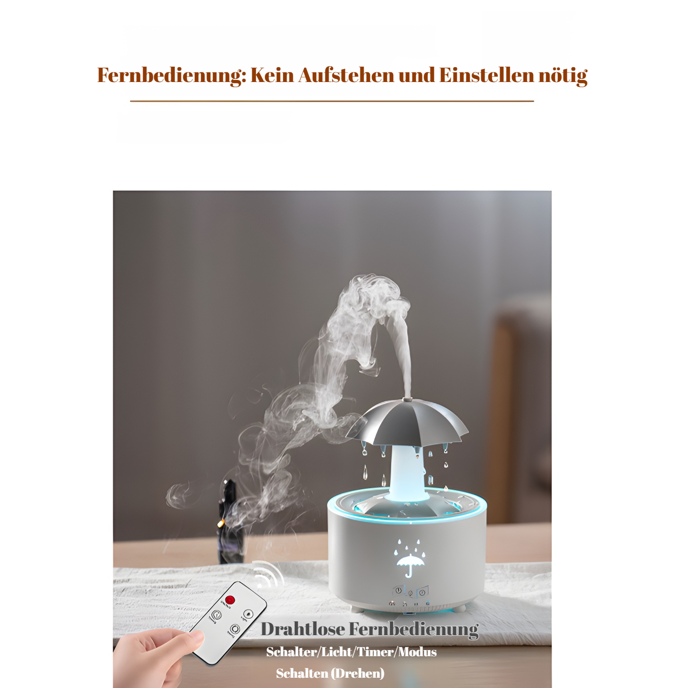 Regentropfen-Design Luftbefeuchter mit Farbwechsel