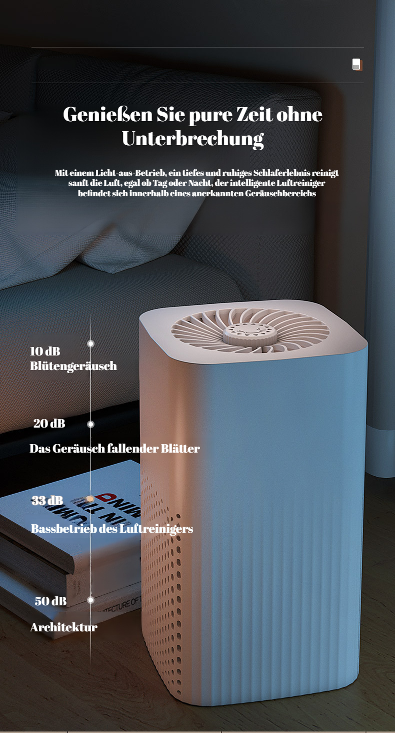 Leistungsstarker Tisch-Luftreiniger gegen Allergene