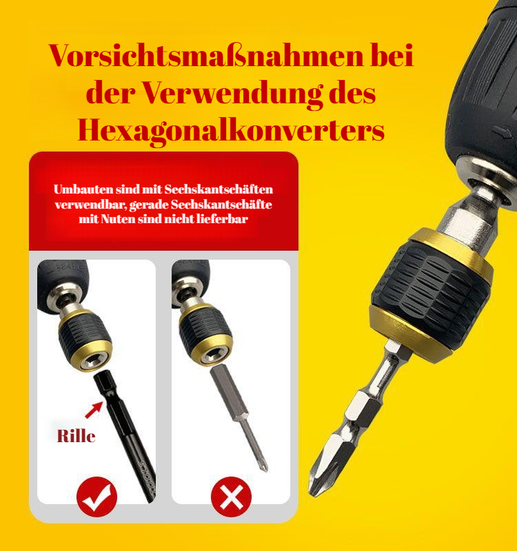 Bohrmaschinen Adapter mit Quick Release Funktion