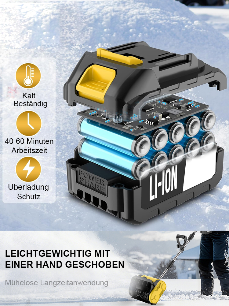 ❄️ Schluss mit dem Schneeschaufeln! Ihre 21V Lithium-Akku Schneefräse macht den Weg frei. 💪 Leicht, faltbar und ultrastark. 🔋