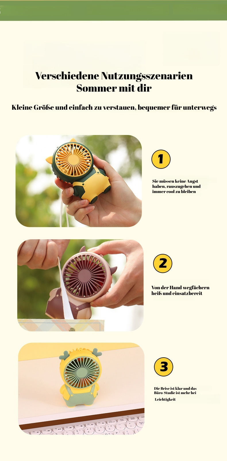 USB-ladbarer tragbarer Ventilator