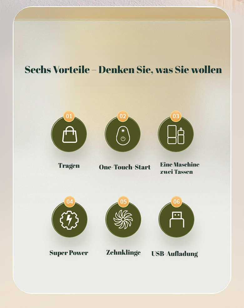 Multifunktionaler Saftbecher mit frischem Obst gefüllt