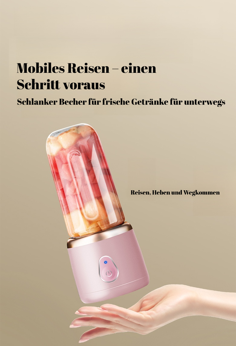 Gesunder Lebensstil mit tragbarem Saftbecher