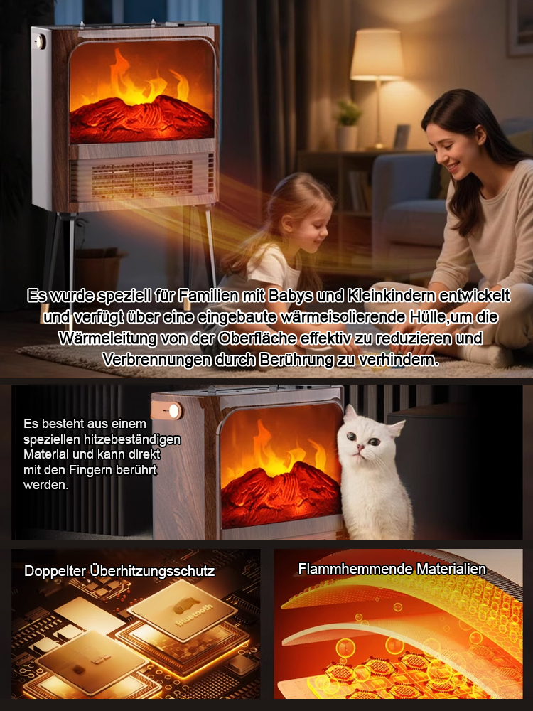 Das ganze Haus in 3 Sekunden erwärmen🔥 Erleben Sie die Revolution der Wärme:5D-Simulation Flammen Energiesparender Heizlüfter