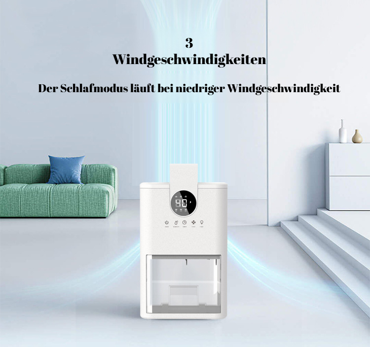 Tragbarer Luftentfeuchter auf dem Schreibtisch