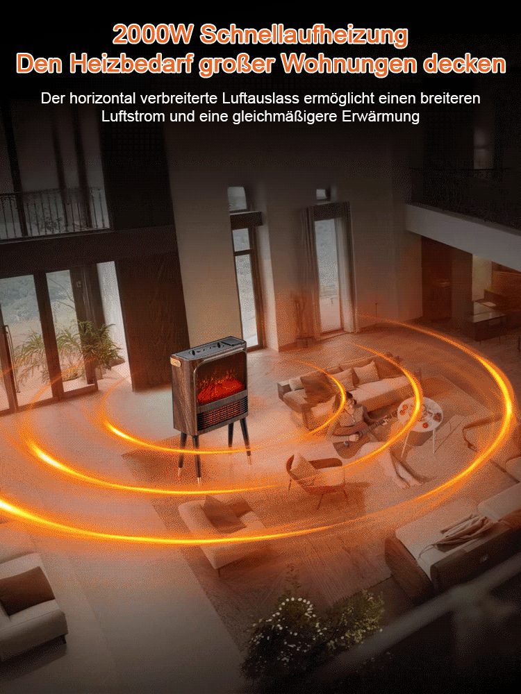 Das ganze Haus in 3 Sekunden erwärmen🔥 Erleben Sie die Revolution der Wärme:5D-Simulation Flammen Energiesparender Heizlüfter