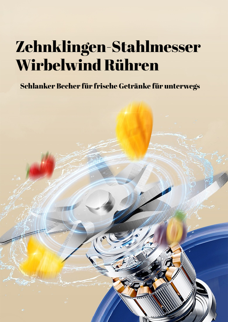 Tragbarer Mixer für frische Smoothies unterwegs