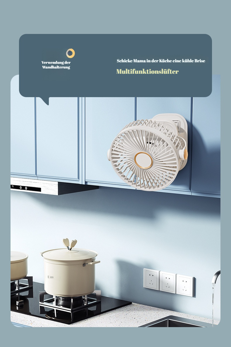 Clip-Ventilator mit integriertem Nachtlicht auf dem Nachttisch