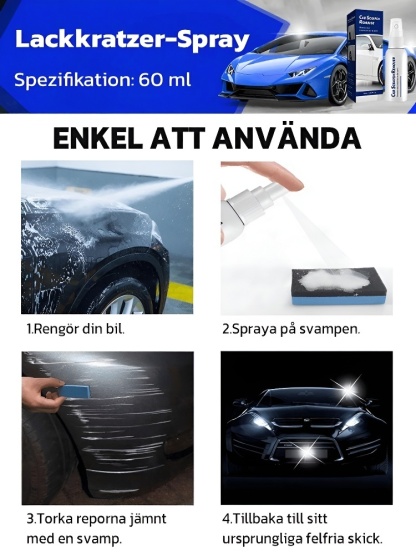🚗 Schluss mit Kratzern! ✨ Das „Autokratzern-Reparaturpflege-Spray“ lässt Ihr Auto in Minuten wie neu aussehen. Für alle Lackfarben geeignet. Einfach aufsprühen und polieren! ✅