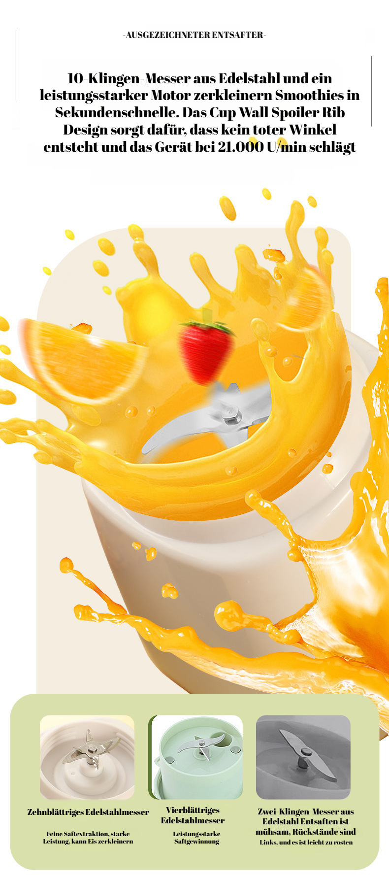 Großer Saftbecher für gesunde Getränke