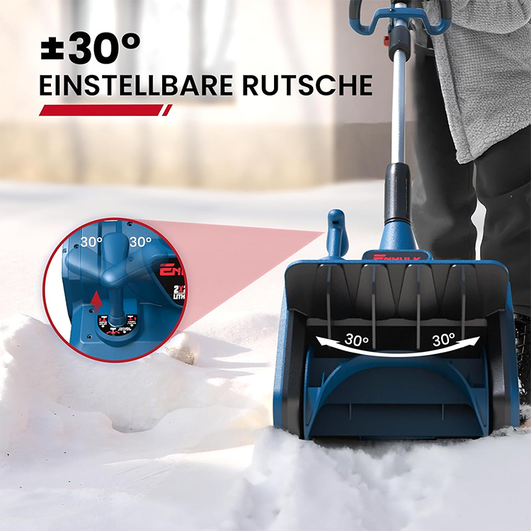 【Rückenschonendes Design】30cm Kabellose Akku-Schneeschaufel | Ultraleicht + Teleskopstiel | Leise und Stark ❄️🔋