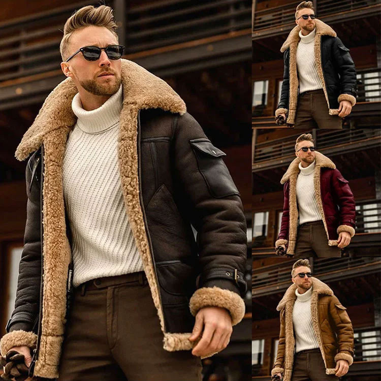 Herren Leder-Bomberjacke🧥 Eine Jacke statt drei! 🔥 Erleben Sie die Wärme und den Stil der italienischen Herren Leder-Bomberjacke aus echtem Leder und Wolle.