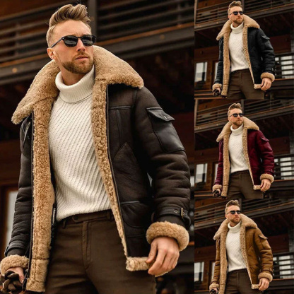 Herren Leder-Bomberjacke🧥 Eine Jacke statt drei! 🔥 Erleben Sie die Wärme und den Stil der italienischen Herren Leder-Bomberjacke aus echtem Leder und Wolle.