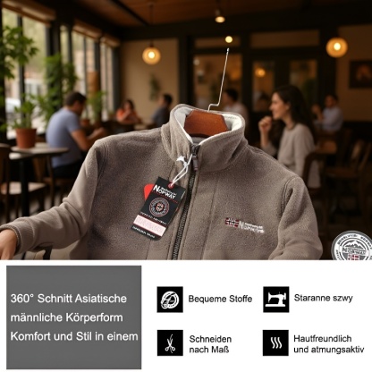 🧥🐑 Nie wieder frieren! Ihre „Export Norwegische einseitige doppelseitige Fleecejacke Herren“ - warm, schlank und wendbar. 🔥✨