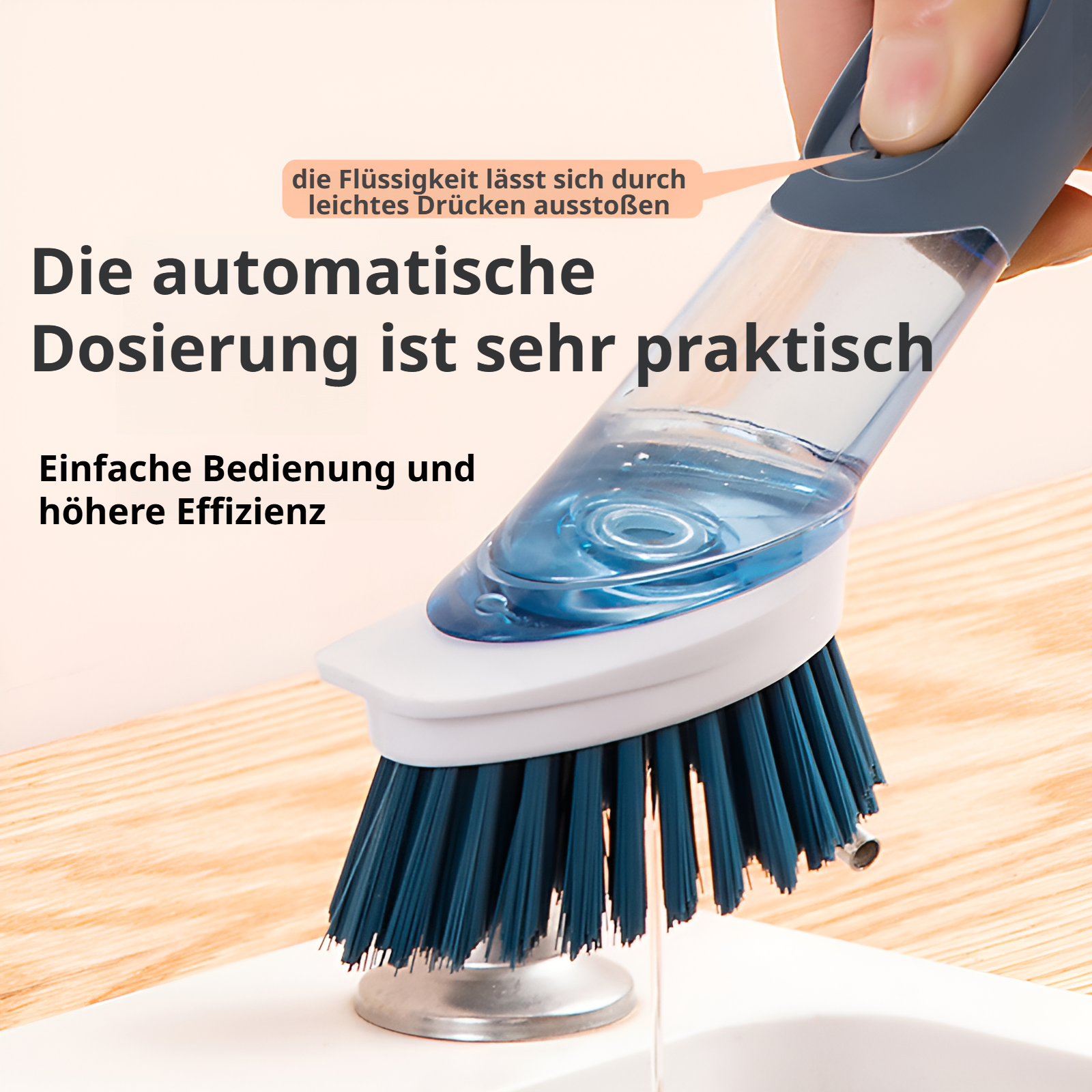 Haushalts-Vier-in-Eins-Küchengeschirrspülmittel mit langem Griff, automatische Flüssigkeitstopfbürst